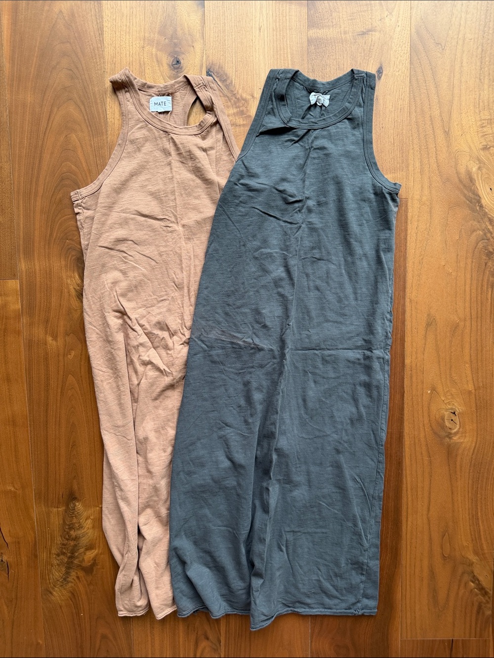 MATE THE LABEL / 100% Cotton Racerback MIDI Dress 2-pack /  XS